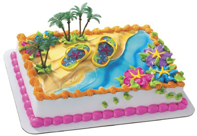 Flip Flop Bathroom Decor on Flip Flops Cake Kit Features