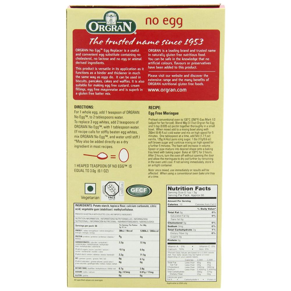 Orgran No Egg Natural Egg Replacer 7 Ounce Package 9294